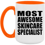 Most Awesome Skincare Specialist - 15oz Accent Mug Orange