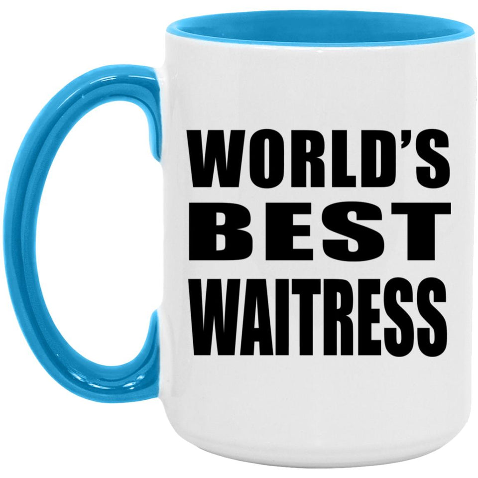 World's Best Waitress - 15oz Accent Mug Blue