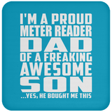 Proud Meter Reader Dad Of Awesome Son - Drink Coaster