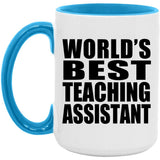 World's Best Teaching Assistant - 15oz Accent Mug Blue