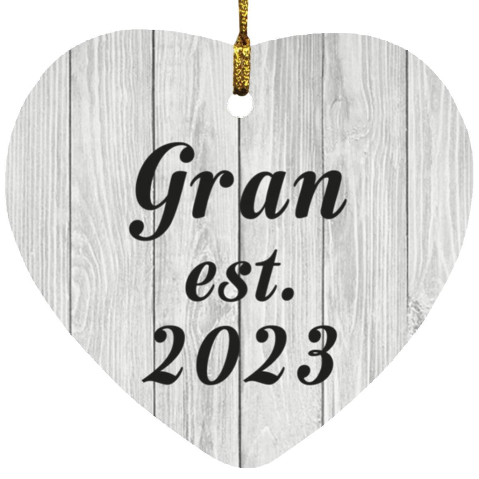 Gran Established Est. 2023 - Heart Ornament F