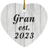Gran Established Est. 2023 - Heart Ornament F