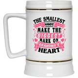 The Smallest Hands Make The Biggest Mark On Grandma's Heart - Beer Stein