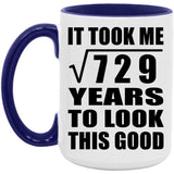 27th Birthday Took Square Root of 729 Years To Look Good - 15oz Accent Mug Purple