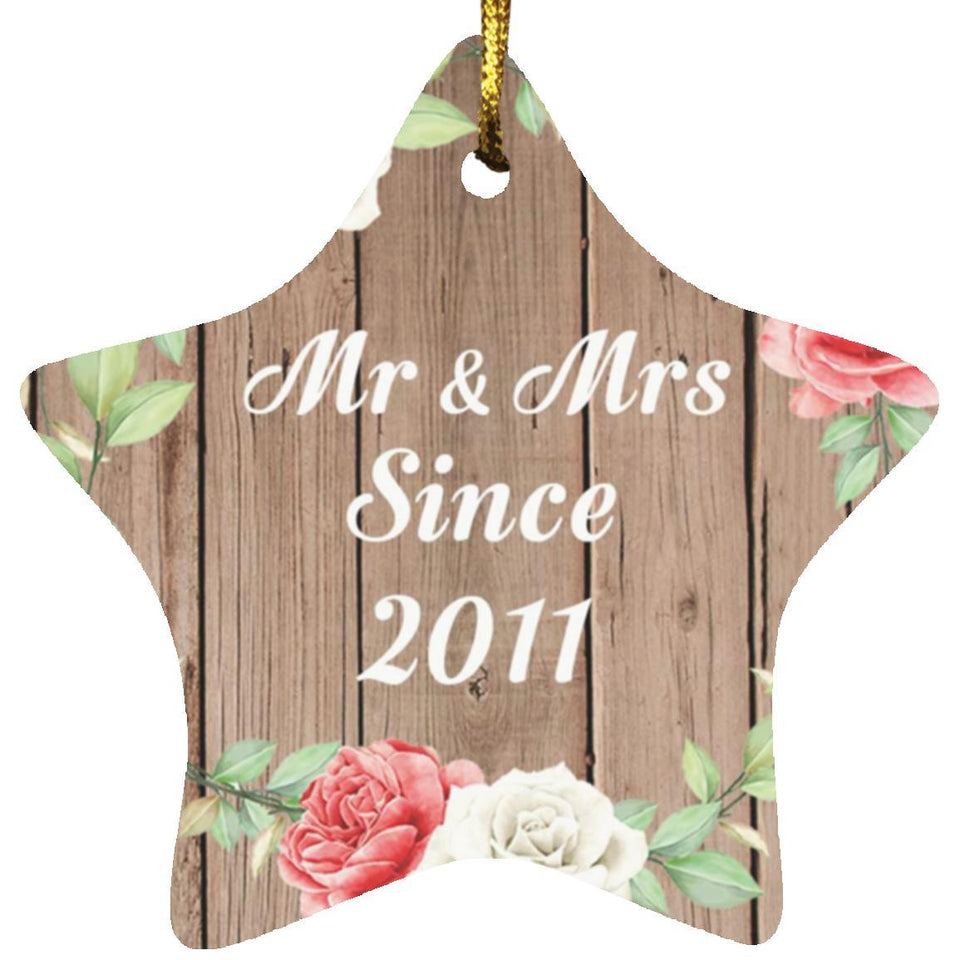 13th Anniversary Mr & Mrs Since 2011 - Star Ornament B