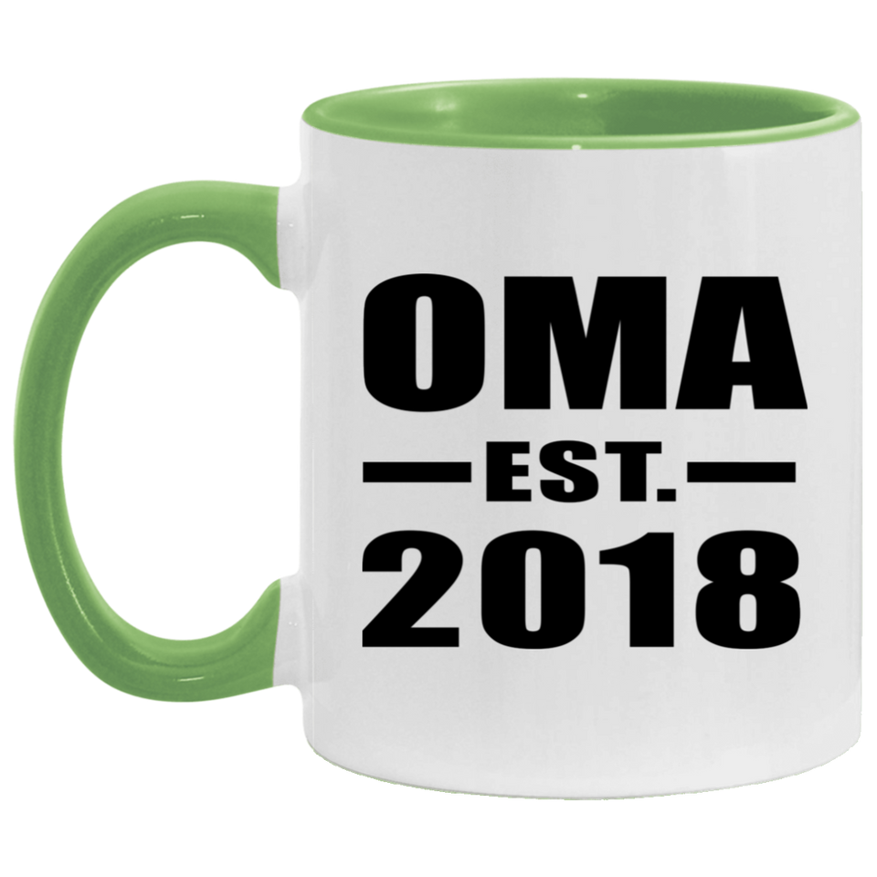 Oma Established EST. 2018 - 11oz Accent Mug Green