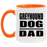 Greyhound Dog Dad - 11oz Accent Mug Orange