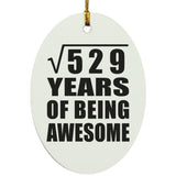 23rd Birthday Square Root of 529 Years of Being Awesome - Oval Ornament