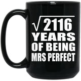46th Anniversary Square Root of 2116 Years of Mrs Perfect - 15oz Coffee Mug Black
