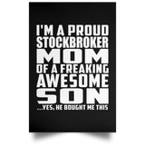 Proud Stockbroker Mom Of Awesome Son - Poster Portrait