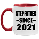 Step Father Since 2021 - 11oz Accent Mug Red