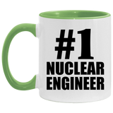 Number One #1 Nuclear Engineer - 11oz Accent Mug Green