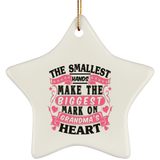 The Smallest Hands Make The Biggest Mark On Grandma's Heart - Star Ornament