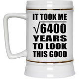 80th Birthday Took Square Root of 6400 Years To Look Good - Beer Stein