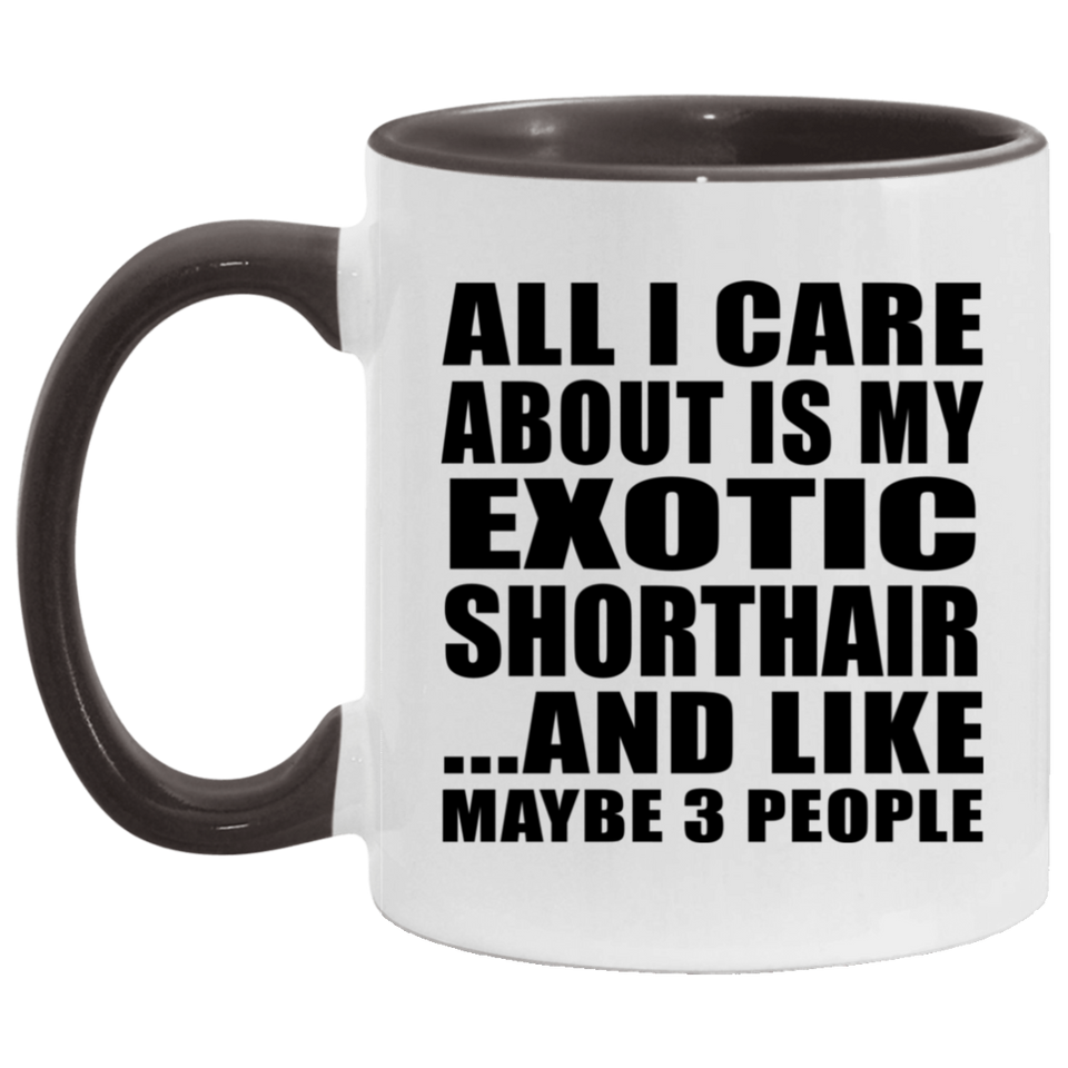 All I Care About Is My Exotic Shorthair - 11oz Accent Mug Black