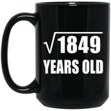 43rd Birthday Square Root of 1849 Years Old - 15oz Coffee Mug Black