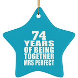 74th Anniversary 74 Years Of Being Mrs Perfect - Star Ornament