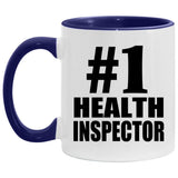 Number One #1 Health Inspector - 11oz Accent Mug Purple