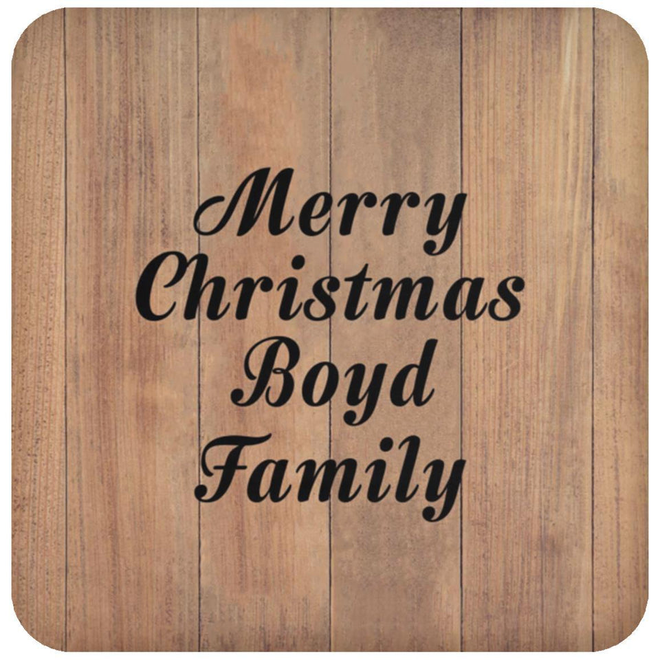 Merry Christmas Boyd Family - Drink Coaster C