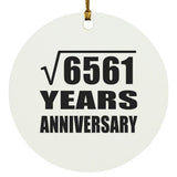 81st Anniversary Square Root of 6561 Years Anniversary - Circle Ornament