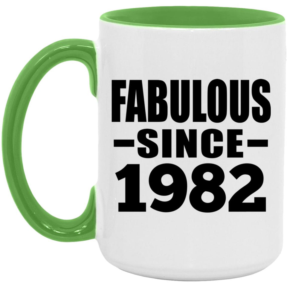 42nd Birthday Fabulous Since 1982 - 15oz Accent Mug Green
