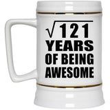 11th Birthday Square Root of 121 Years of Being Awesome - Beer Stein
