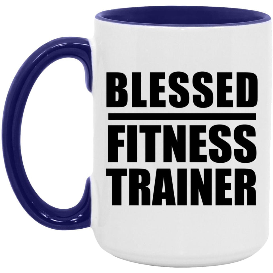 Blessed Fitness Trainer - 15oz Accent Mug Purple