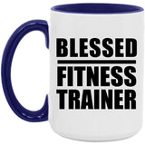 Blessed Fitness Trainer - 15oz Accent Mug Purple
