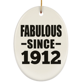 112th Birthday Fabulous Since 1912 - Oval Ornament