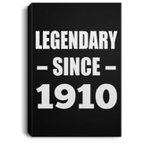 114th Birthday Legendary Since 1910 - Canvas Portrait