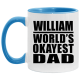 William World's Okayest Dad - 11oz Accent Mug Blue