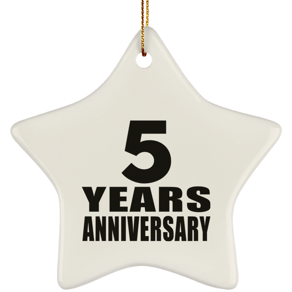 5th Anniversary 5 Years - Star Ornament