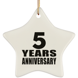 5th Anniversary 5 Years - Star Ornament