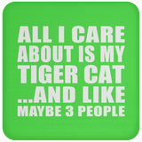 All I Care About Is My Tiger Cat - Drink Coaster