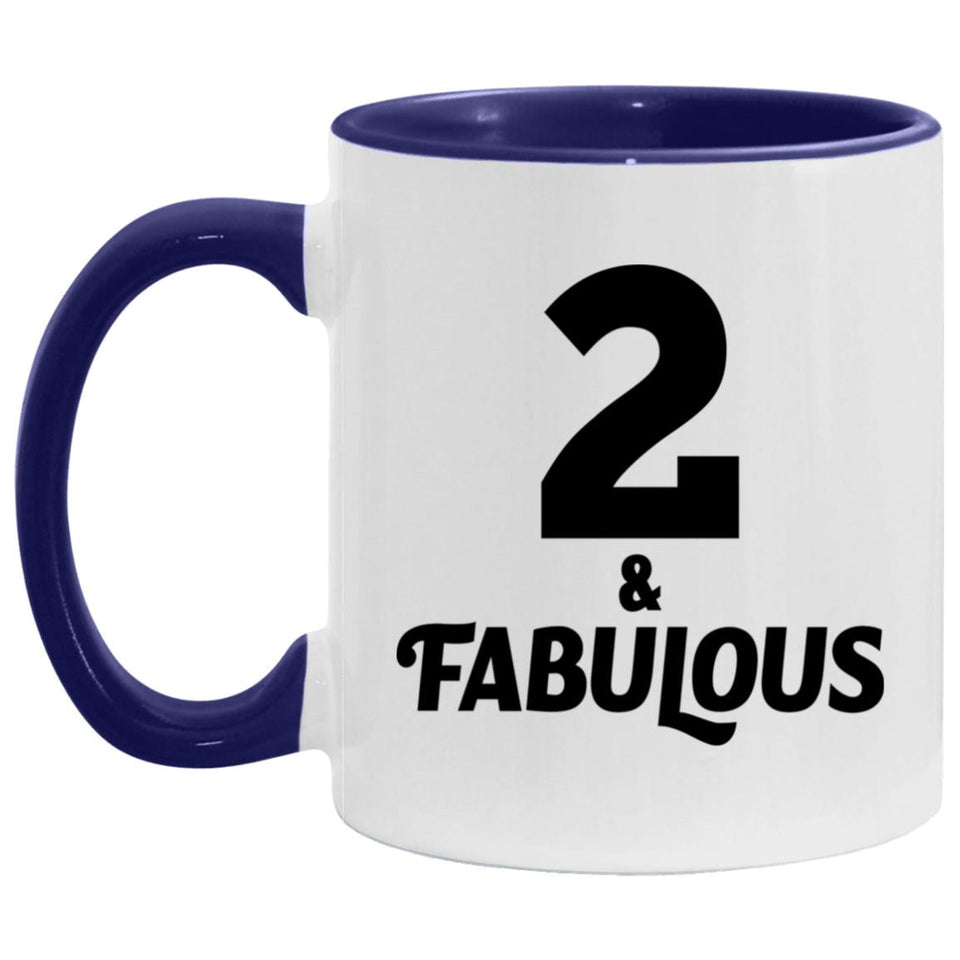 2nd Birthday 2 & Fabulous - 11oz Accent Mug Purple
