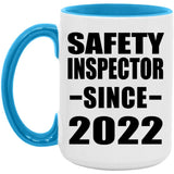 Safety Inspector Since 2022 - 15oz Accent Mug Blue