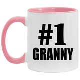 Number One #1 Granny - 11oz Accent Mug Pink