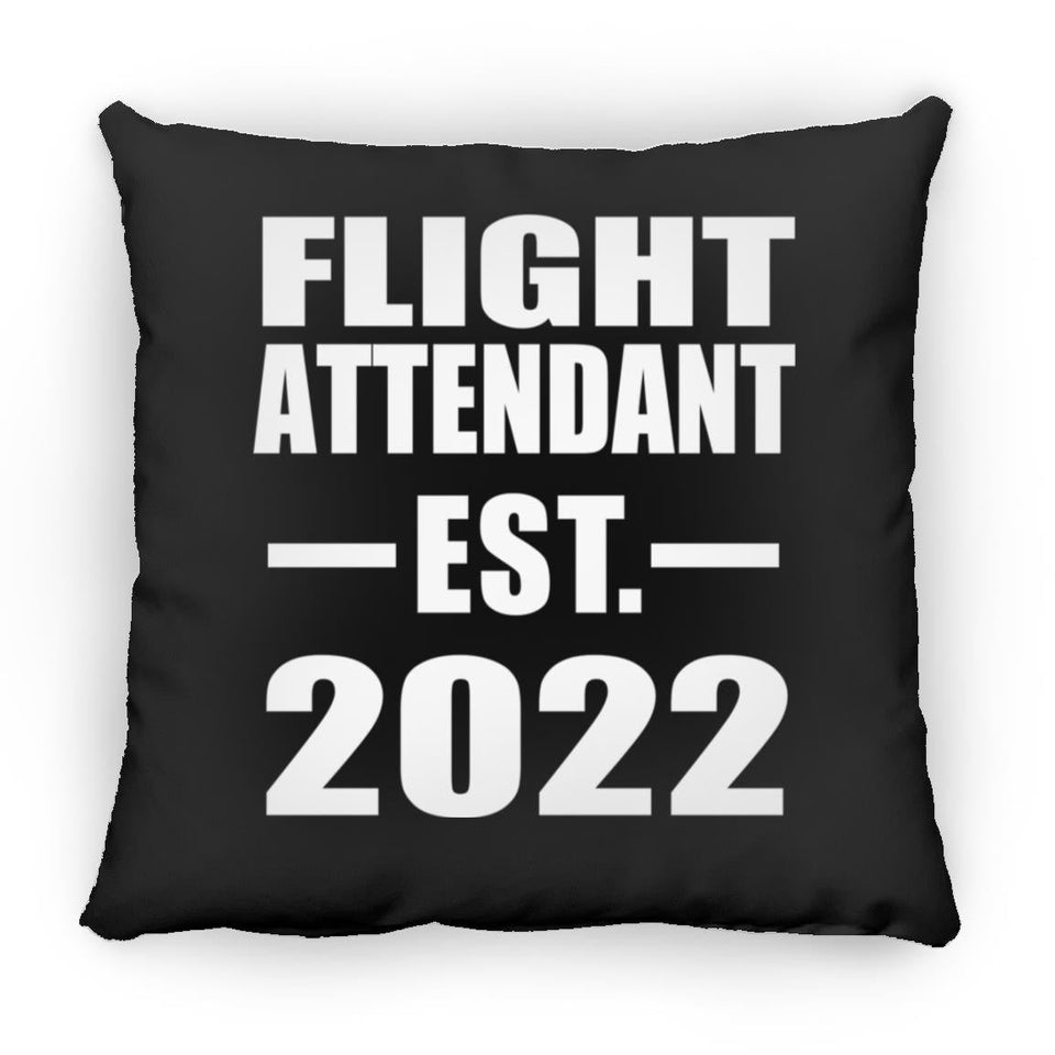 Flight Attendant Established EST. 2022 - Throw Pillow Black