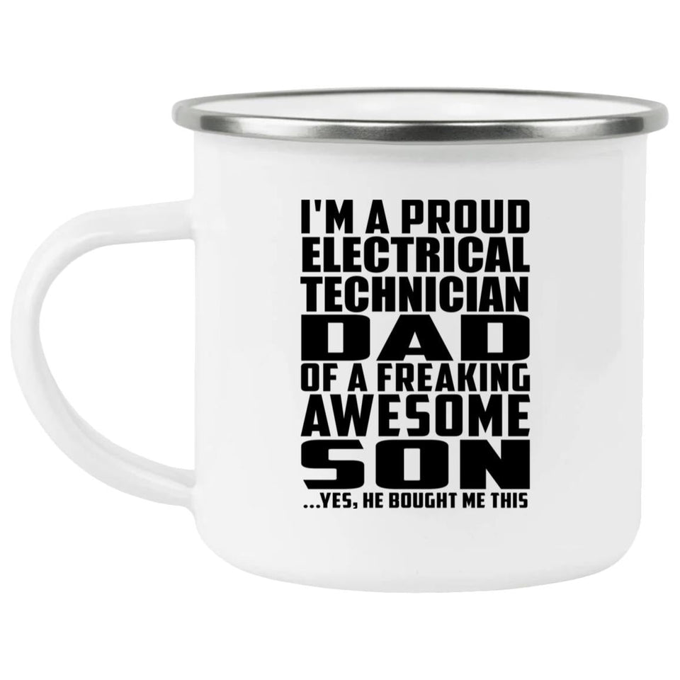 Proud Electrical Technician Dad Of Awesome Son - 12oz Camping Mug