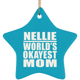 Nellie World's Okayest Mom - Star Ornament