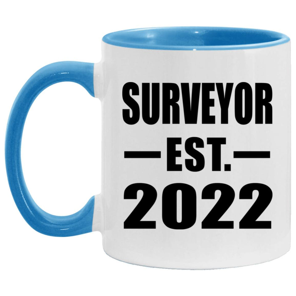 Surveyor Established EST. 2022 - 11oz Accent Mug Blue