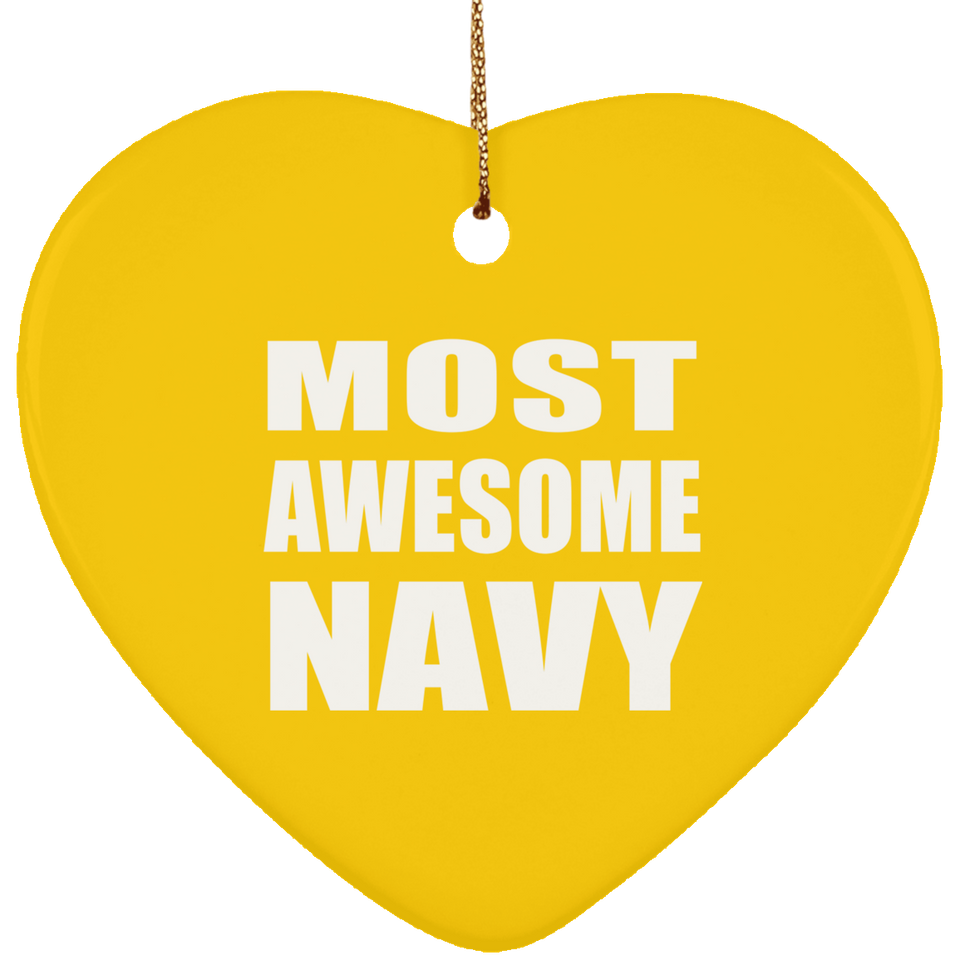 Most Awesome Navy - Heart Ornament