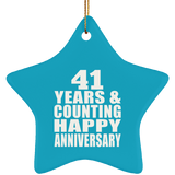 Happy 41st Anniversary 41 Years & Counting - Star Ornament