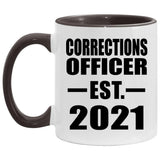 Corrections Officer Established EST. 2021 - 11oz Accent Mug Black