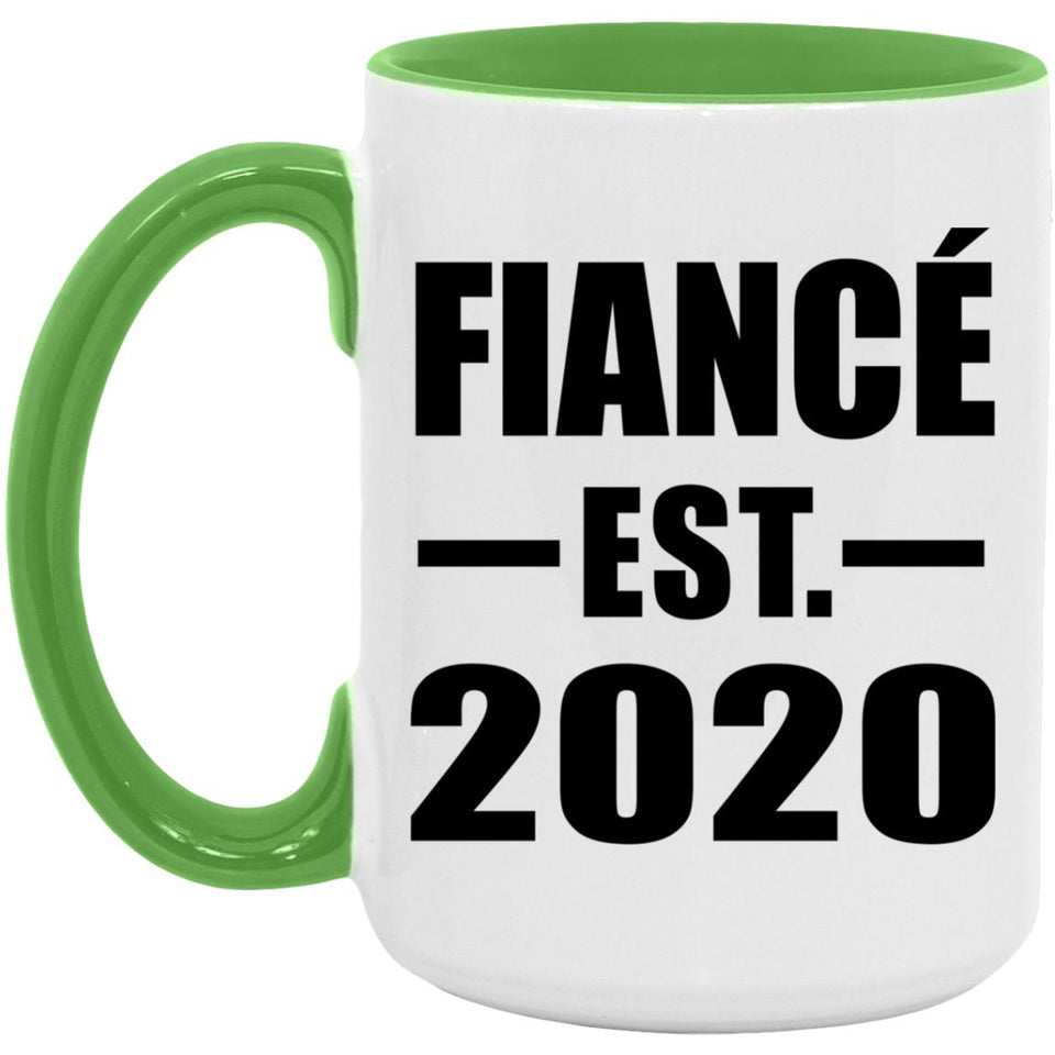 Fiance Established EST. 2020 - 15oz Accent Mug Green