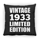 91st Birthday Vintage 1933 Limited Edition - Throw Pillow Black
