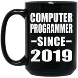 Computer Programmer Since 2019 - 15oz Coffee Mug Black