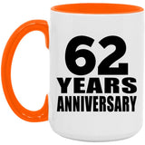 62nd Anniversary 62 Years Anniversary - 15oz Accent Mug Orange