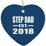 Step Dad Established EST. 2018 - Heart Ornament