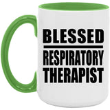 Blessed Respiratory Therapist - 15oz Accent Mug Green